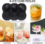 Ice Cube Tray, Mikiwon 2 inch Rose Ice Cube Trays - Image 5