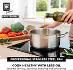 BRA COOKWARE Profesional 18/10 Stainless Steel Stock Pot w/Glass Lid | 9.5 Inch - Image 4