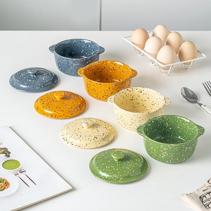 Oven-Safe 4-Pack Mini Ceramic Casserole Dishes - Image 7