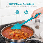 U-Taste Silicone Spoon Spatula Set, 600ºF High Heat Resistant Food Grade - Image 3