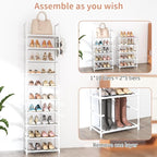 LANTEFUL 10 Tiers Tall Shoe Rack 20-25 Pairs Boots Organizer Storage Sturdy - Image 5
