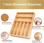 Besilord Silverware Organizer Kitchen Drawer Organizer Utensil Organizer Bamboo - Image 3