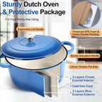 P&P CHEF 5QT Enameled Dutch Oven, Cast Iron Dutch Oven Pot - Image 3