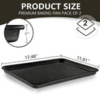 Wildone 2 Pack Half Sheet Baking Pans, Honeycomb Embossed Nonstick Baking Sheet - Image 2
