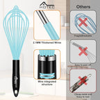 HOTEC 4 Pieces Silicone Whisks Set, Wire Balloon Whisks Egg Beater, Non-slip - Image 7