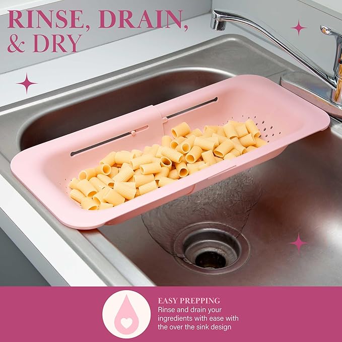 Paris Hilton Over the Sink Expandable Colander, Extendable Strainer, Adjustable - Image 4