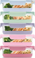 Ello Duraglass Refresh 3.4 Cup Meal Prep Sets 10Pc, 5 Pack Set- Glass Food by Ello