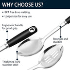 14-in Cooking Spoons Set, Heavy Duty 18/0 Stainless Steel Large Serving Spoons - Image 6