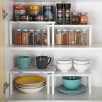 NEX Kitchen Counter Shelf, Stackable Cabinet Shelf Organizers Expandable - Image 2