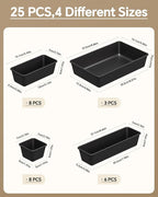 KEMETHY 25 PCS Plastic Drawer Organizers Set, 4 Sizes Vanity Organizer - Image 2