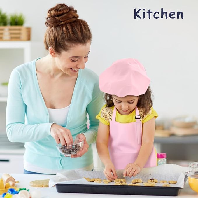 Kids Apron and Chef Hat Set, 30 Pieces Boys Girls Kids Apron - Image 5