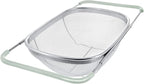 AJIODA Over The Sink Colander, 6 Quarts Stainless Steel Oval Colander by AJIODA