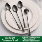 7.5 Inches Black Coffee Stirring Spoons Set, Long Handle Mixing Spoons - Image 5