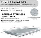 Half Sheet Pans with Rack Set, 13 Inch Commercial Quality Baking Sheet Pan Set - Image 2