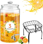 Honeydak 1 Pack 3 Gallon Glass Beverage Dispenser by Honeydak