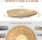 16 Inch Rustic Lazy Susan Turntable – Solid Oak & Iron Wood Rotating Tray - Image 6