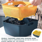 Double-layer Draining Basket Plastic Fruits & Vegetable Washing Basket - Image 4