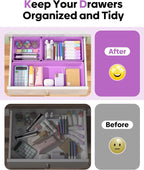 10 Pack Large Size Plastic Drawer Organizers Set, 3 Sizes Desk Drawer Organizer - Image 4