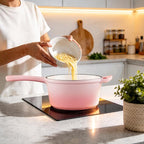 2 Quart Sauce Pan with Lid, Leonyo Small Cooking Pots, Enameled Cast Iron - Image 7