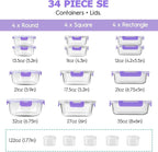 34pcs Glass Food Storage Containers - Image 2