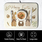 Happy Easter Bunny Dish Drying Mat Rabbits Egg Carrot Dish Pad - Image 4
