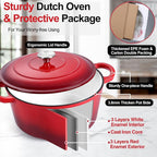 P&P CHEF 7QT Enameled Dutch Oven, Cast Iron Dutch Oven Pot - Image 3