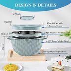 4 in 1 Colander with Mixing Bowl Set, Colander - Image 2