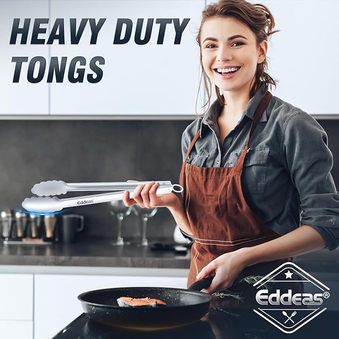 Eddeas 2PCS 9inch Tongs for Cooking - Image 5