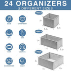 Criusia Drawer Organizer Clothes 24 Pack, Fabric Closet Organizers and Storage - Image 2