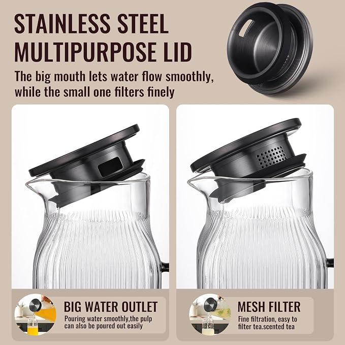 2 Liter/68 oz Square Glass Pitcher - Image 5