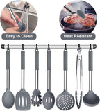 E-far Silicone Cooking Utensils Set, Slotted Turner, Soup Ladle, Pasta Server - Image 6