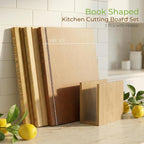 Book Cutting Board Set with Wooden Stand-Wooden Kitchen Cutting Boards That - Image 9