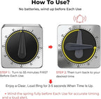 Searon Kitchen Timers for Cooking, Mechanical Wind Up Timer - Image 2