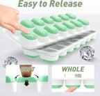ChefAide Ice Cube Tray with Lid, 4 Packs 56 Cubes Durable Stackable Ice Cube - Image 6