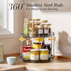 LAMU 2 Tier Lazy Susan Turntable Organizer 10.6'' Rotating Spice Rack - Image 3
