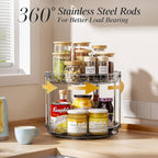 LAMU 2 Pack 2 Tier Lazy Susan Turntable Organizer 10.6'' Rotating Spice Rack - Image 4