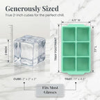 KitchFort Large Silicone Ice Cube Tray, Easy Release 2" Big Ice Cubes - Image 9