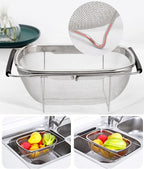 AJIODA Over The Sink Colander, 4 Quarts Stainless Steel Oval Colander - Image 5