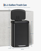 Garvee 21 gal / 80 L Metal Trash Can - Image 6