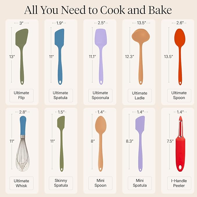 GIR: Get It Right 10-Piece Silicone Ultimate Kitchen Utensil Set – Spatulas - Image 3
