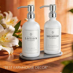 White Glass Soap Dispenser Set of 2, 16oz Hand and Dish Soap Dispenser - Image 8