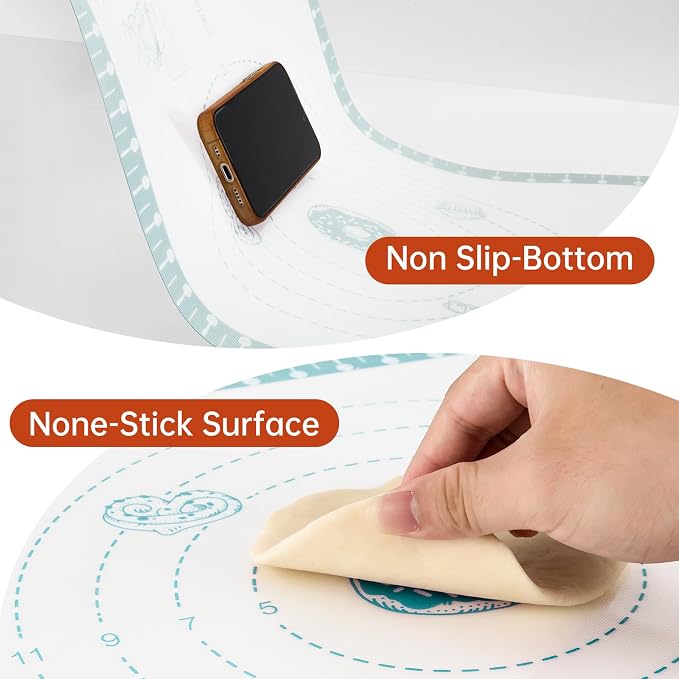 Silicone Baking Mat with 10 Useful Recipes, Non Stick Pastry Mat - Image 8