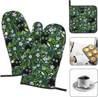 Spring Funny Black Cat Hot Pads and Oven Mitts Heat Resistant, Cute Cat Lover & - Image 3