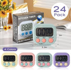 Weewooday 24 Pcs Digital Kitchen Timer Magnetic Timer Bulk On/Off Switch Minute - Image 2