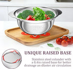 Stainless Steel Colander - 3QT Medium Capacity Strainer - Image 5