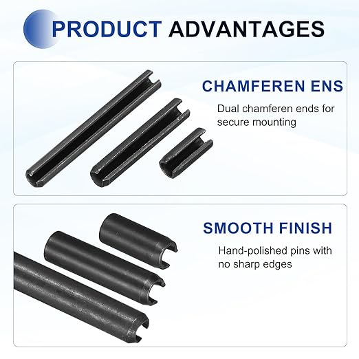MECCANIXITY 120Pcs Slotted Split Roll Pins 1/10 Inch Dia. 1/2 Inch Length 65Mn - Image 3