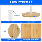 Wooden Paper Towel Holder Countertop, Non-Slip Base, Stainless Steel, - Image 3