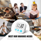 2 Pack Digital Kitchen Timer for Cooking Big Digits Loud Alarm Magnetic Backing - Image 5