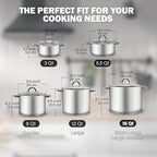 Cook N Home 5.5-Quart Sauce Pot Stainless Steel Stockpot - Image 2