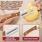 Premium Vegetable Peeler with Wooden Handle and Bottle Opener, Stainless Steel - Image 4